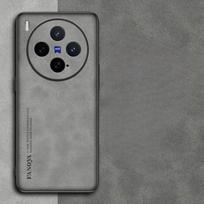 Dėklas VIVO X300 Pro Avikailio PU Odos Dangtelis VIVO X300 X300Pro Matinis Minkštas Silikoninis Atsparus Smūgiams Bamperis Dėklai Korpusas For VIVO X300 Pro pilka