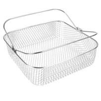 Kvadratinis oro gruzdintuvės krepšys COSORI 5.8QT/Instant Vortex 6QT, nerūdijančio plieno pakaitinis krepšys su rankena, indaplovėje plaunamas kepimo stovas tolygiam kepimui sidabras