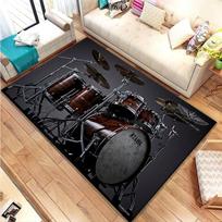 3D Drum Kit Music Instruments Area Large Carpet Musical Rock Rug for Home Living Room Bedroom Dorm Door Mat Non-slip Floor Mats 40x60cm