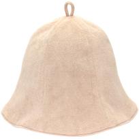 TeamOneDay by Sauna SAUNA HAT Sauna Towel Perfect for Gifts [Supervised Experts] - Women's & Men's Hat, Double-Layered Fabric, Washable, Plain, smėlis