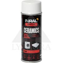 Aerozoliniai dažai  blizgiems paviršiam INRAL SPECIAL CERAMICS balti RAL9003 400 ml.