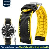 High-quality Rubber Strap 19mm 20mm 21mm 22mm 23mm 24mm Rubber Watch Band for IWC Pilot Mark 18 Huawei Casio Bracelet Men Women 21mm-width gray