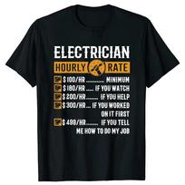 Fun electrician T-shirt Crew neck short sleeve Casual stylish clothing as an electrician chic gift for both men and women - M... S įvairiaspalvis