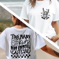 Too many kids not enough caffeine shirt mom caffeine tee funny mom and kids tshirt mothers day gift funny mom shirt, Pregnancy Announcement XL