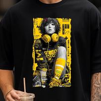 Vintage Japanese Anime Streetwear T-Shirt, Cyberpunk Grunge Graphic Tee S