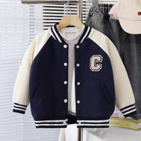 Autumn Children's Baseball Uniform: Stylish Casual Outerwear for Boys and Girls 90cm