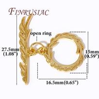 18K Gold Plated Toggle Clasps For Bracelets,Brass OT Clasp Connector For Jewelry Making DIY Accessories Fittings 2 Pieces