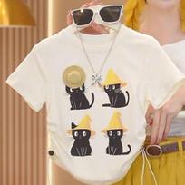 Girls' Summer Cartoon Top & Wide-Leg Pants Two-Piece Set 120 cm