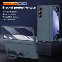 case for Samsung Z FOLD 7 6 5 4 3 Spring hinge shift bracket housing with full protective film tough case Anti-Fingerprint plain Galaxy Z Fold7 pilka spalva