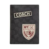 COACH Iconic Canvas Card Holder Unisex Charcoal One Size medžio anglis