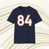 Men's and Women's T-shirts Shannon Sharpe #84 Denver Broncos NFL Jersey T-Shirt - Front & Back Print XS