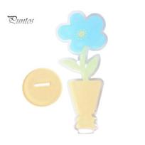 Transparent Card Holder Acrylic Desk Memo Holder, Flower Shaped Photo Display Clip Stand, Home Rounded Edge Office Table Number for Cards Paper A