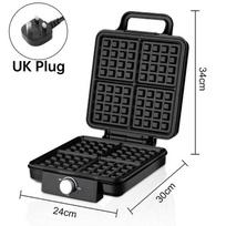 4 Slice No Stick Waffle Maker Double Side Heating Temperature Control Pancake Egg Cake Baking Machine UK