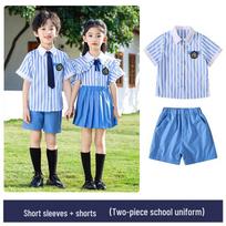 British Style Kindergarten Summer Uniform Set for Children - Perfect for Graduation Photos and Performances 120 cm