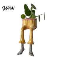Ornamental Resin Planter Flowerpot Lower Body Design Mini Flower Home Decor Plant Pot Ornament Indoor Outdoor Table Wall Decoration A