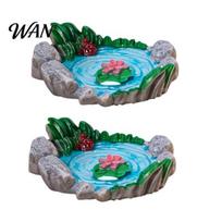 Feng Shui Stone Figurine 2 Pcs Miniature Statue Resin Fake Rock Models for Diorama Multi-scene Landscaping Accessory Supplies Micro Train Landscape A