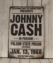 Johnny Cash Gyvai Koncerte Plakatas Skardinis Metalo Ženklas Folsomo Kalėjimas Vintažinio Stiliaus 20x30cm（7.8x11.8inch）