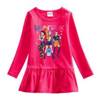 K-pop Monster Hunter Witch Girl Korean-Style Ruffle Dress: Long Sleeve Mesh Princess Skirt for Spring/Autumn. 120 cm