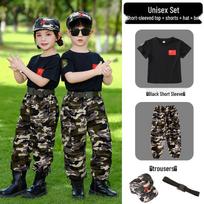 Kids' Camouflage Military Training Uniform Set for Spring & Autumn - Boys' Performance Outfit 150 cm