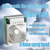 Portable Fan Air Conditioner USB Electric Fan LED Night Light Water Mist Fun 3-in-1 Air Cooler Humidifier for Home juoda