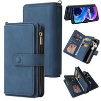 Compatible With Realme 8 4G/8 Pro PU Leather Magnetic Closure Fifteen Card Slots Zipper Poket Phone Case juoda