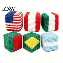 Cotton Footbag 6Pcs/Set Red White Blue Colors Foot Bag, Hand Knit Yarn Fitness Bag Outdoor Game for Balance And Targeting Agility Training Breathable B
