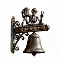 Vintage Skull Doorbell Weatherproof Funny Halloween Decoration Doorbell Funny Wall Bell for Man Cave Garden Outdoor Wall Decor