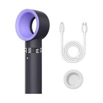 (Black) Portable Usb Rechargeable Mini Fan Eyelash Fan Dryer Bladeless Handheld Fan