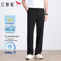 RED DRAGONFLY Men's Ice Silk Straight Leg Casual Pants 38 juoda
