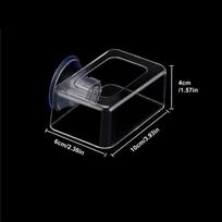 Aquarium Fish Food Feeder with Suction Cup Acrylic Fish Tank Fixed Food Dispenser Wide Feeding Area Dispensing Tool