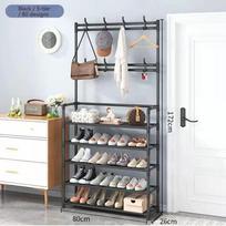 Clothes Hanger Multi-Layer Shoe Rack Doorway DIY Hat And Shoes Shelf Simple Floor-Standing Living Room Organizer Storage Racks