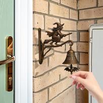 Halloween Witch Doorbell Gothic Witch Decor Hangable Doorbell Garden Decor for Entrance Hallway Shop Retro Witch Doorbell CN