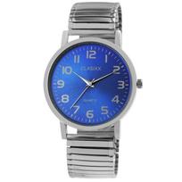 Montre bracelet - Xenia - cadran bleu - boîtier 39 mm - bracelet acier extensible