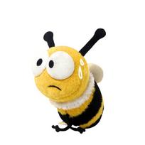 Kawaii Sad Little Bee Plush Toys Cozy Fluffy Cartoon Insect Doll Funny Desktop Pets Taking Photo Props Cute Kids Birthday Gift 14.5cm yellow