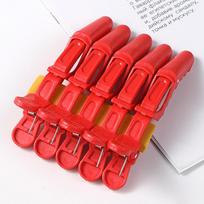 5pcs Plastic Alligator Hair Clips Salon Barber Section Clamps Styling Hairpin Hair Accessories Tool raudona