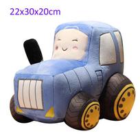 Simulation Tractor&Excavator Plush Toys Kawaii Car Dolls Stuffed Soft Vehicle Pillow Creative Christmas Birthday Gift for Kids