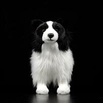 Simulation Black Dog Doll Cute Samoyed doll Real Life Animal White Dog Stuffed Plush Toy Model  Gift Original