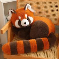 Ilgauodegis Mielas Meškėnas Minkštas Žaislas Huggable Kūdikis Raudonasis Panda Pliušinė Lėlė Miegantis Meškėnas Pliušinis Žaislas Gimtadienio Dovana Merginai Vaikams 50cm