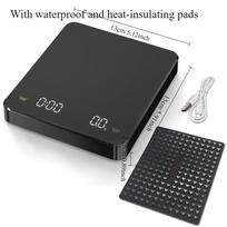 1PCS LED Auto Timer Coffee Scale with 3kg/0.1g Precision, Plastic Digital Kitchen Scale for Brewing & Baking (black,Other) juoda