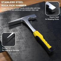 4Pcs Geology Rock Pick Hammer Set With Chisel Glasses Magnifier 32oz All Steel Head For Mining Fieldwork China Mainland