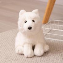 New Beautiful Arctic Fox Plush Toys Stuffed Cozy Lifelike White Fox Doll Cuddly Fluffy Companion Animal Toys Friends Gift 22cm balta