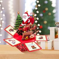 3D Pop-Up Christmas Cards Santa Design Hexagonal Holiday Ornaments with Envelopes for Home, Party, Wedding Decoration China Mainland