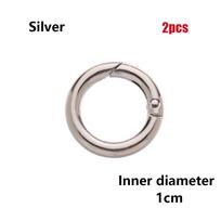 Round Push Trigger Spring O-Ring Buckles Bag Belt Buckle Carabiner Purses Handbags Snap Clasp Clip 2pcs 1cm sidabras