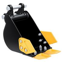 Siauras ekskavatoriaus kaušas 7,87 colio (20 cm) 0,8–1,8 tonos mini ekskavatoriui, mangano plieno, tranšėjų kasimui, įvairiems mažiems ekskavatoriams, su dantimis, lengvas juoda