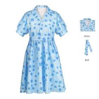 Matildos kostiumas vaikams su patogiu audiniu fantazijos tematikos persirengimui Blue Dress,Kids 100 white