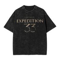 Harajuku Washed T Shirt Clair Obscur Expedition 33 Cotton T Shirts Born at the Dawn of Time Popular Tshirt Man Summer RetroTops S