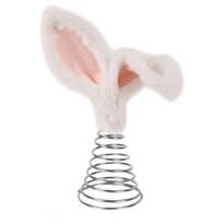 Decorative Rabbit Ears with Metal Spirals Tree Toppers for Festives Spring Event Easters Ornament Party Supplies 1