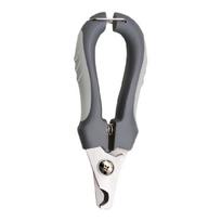 Precise Pet Nail Trimmer With Ergonomic Grip Safety Blade Stop Invisible File For Effective Dog Grooming Tasks pilka spalva