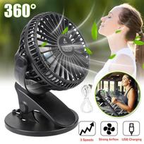 Clip on Stroller Fan USB Mini Personal Desk Fan Rotation Cooling Fan