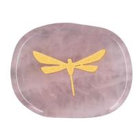Carved Dragonfly Worry Stone Lightweight Balance Stone Hardwearing Palm Stone  Home Office rožinė